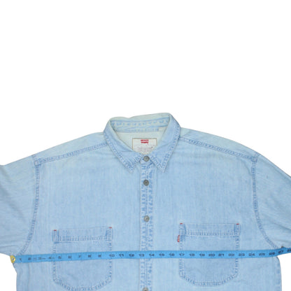 Levi's Men's Light Blue Denim Long Sleeve Button-Up Shirt Size L