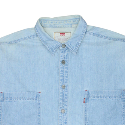 Levi's Men's Light Blue Denim Long Sleeve Button-Up Shirt Size L