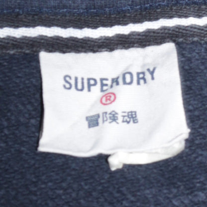 Superdry Men's Navy Pullover Hoodie Size M Graphic Print Cotton