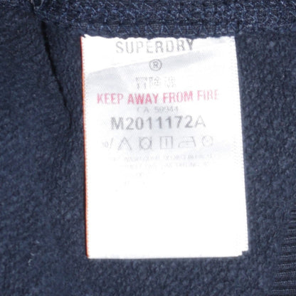 Superdry Men's Navy Pullover Hoodie Size M Graphic Print Cotton