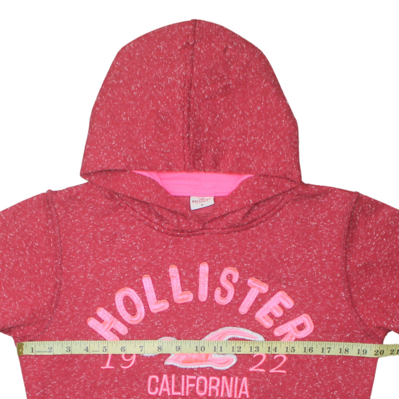 Hollister Womens Red Pullover Hoodie Medium Graphic Logo Casual