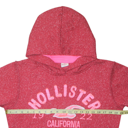 Hollister Womens Red Pullover Hoodie Medium Graphic Logo Casual