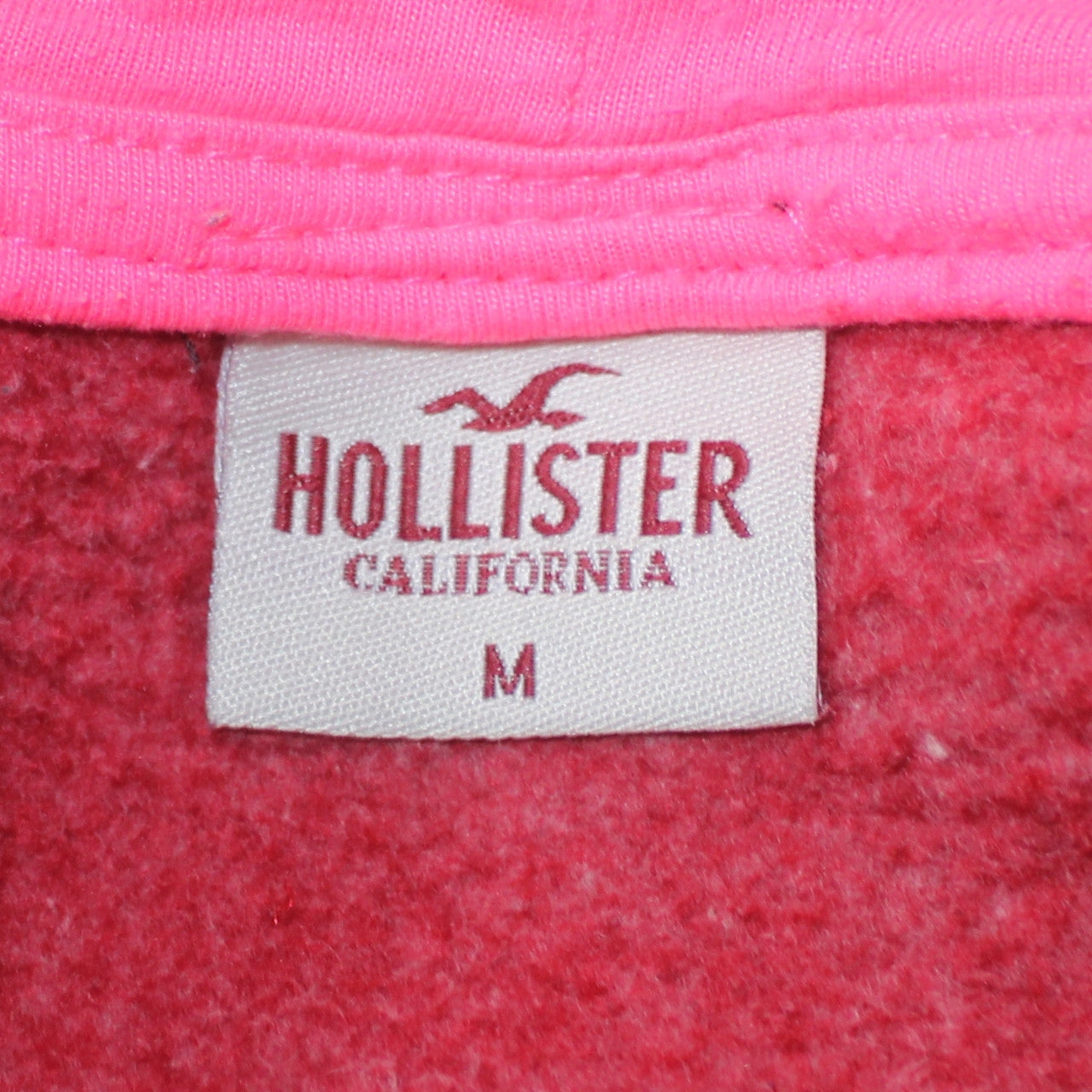 Hollister Womens Red Pullover Hoodie Medium Graphic Logo Casual