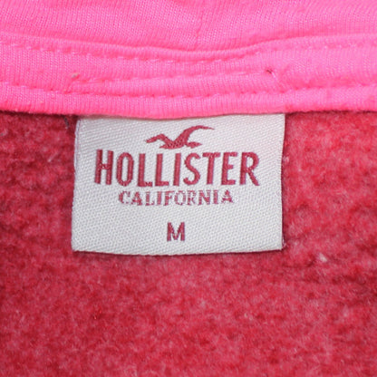 Hollister Womens Red Pullover Hoodie Medium Graphic Logo Casual