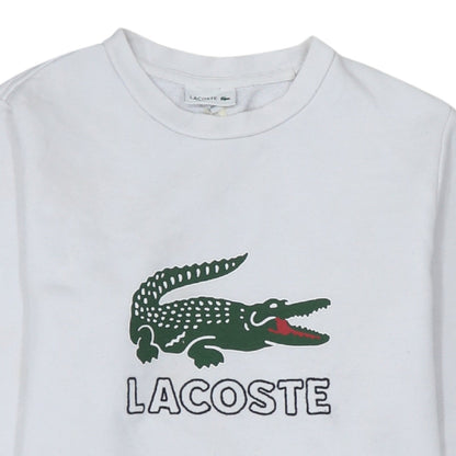 Lacoste Boys White 14 Years Crew Neck Long Sleeve Sweatshirt