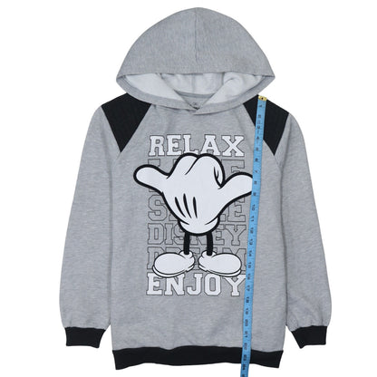 Disneyland Paris Boys Grey Mickey Hoodie 14 Years Pullover Cotton Blend