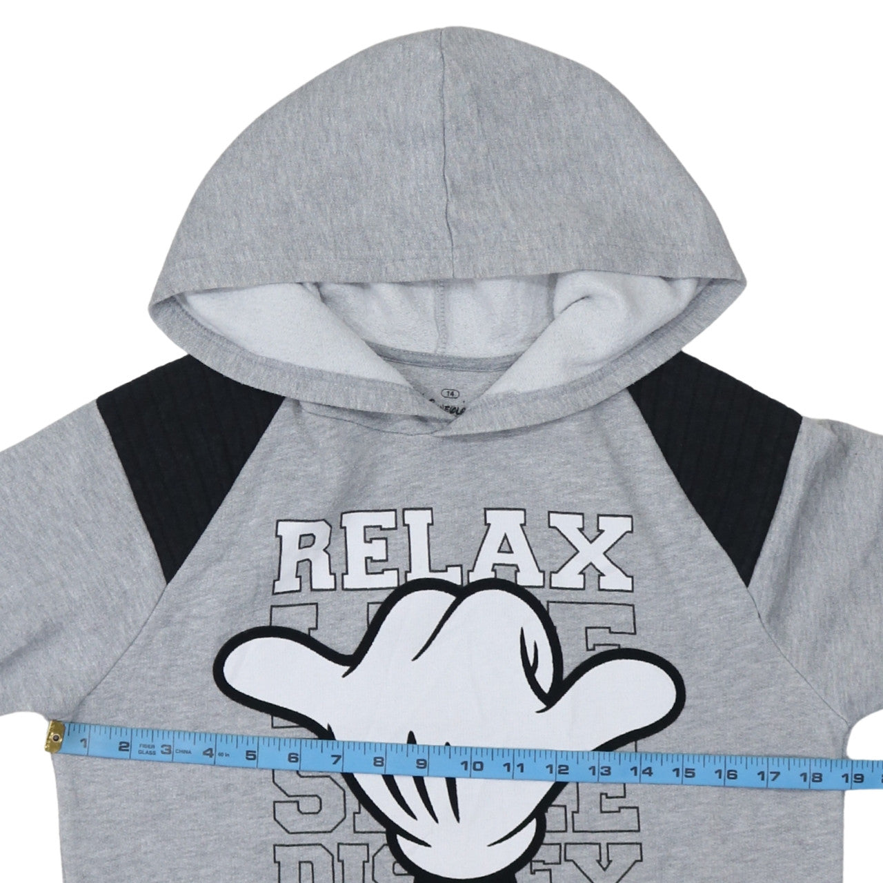 Disneyland Paris Boys Grey Mickey Hoodie 14 Years Pullover Cotton Blend
