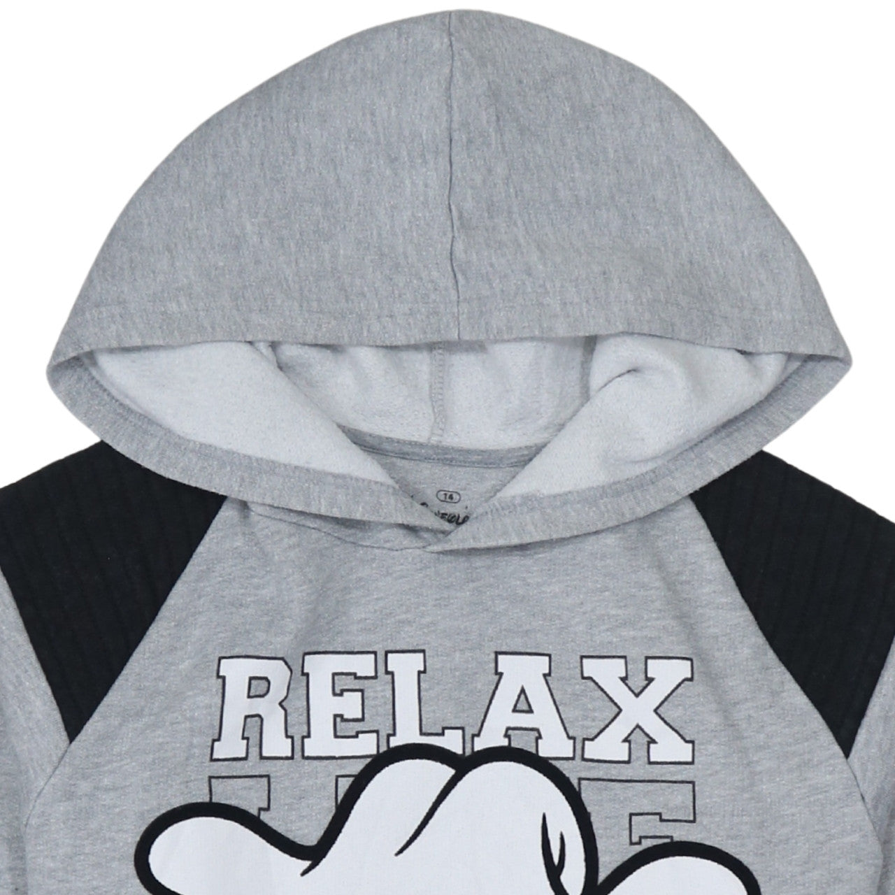 Disneyland Paris Boys Grey Mickey Hoodie 14 Years Pullover Cotton Blend