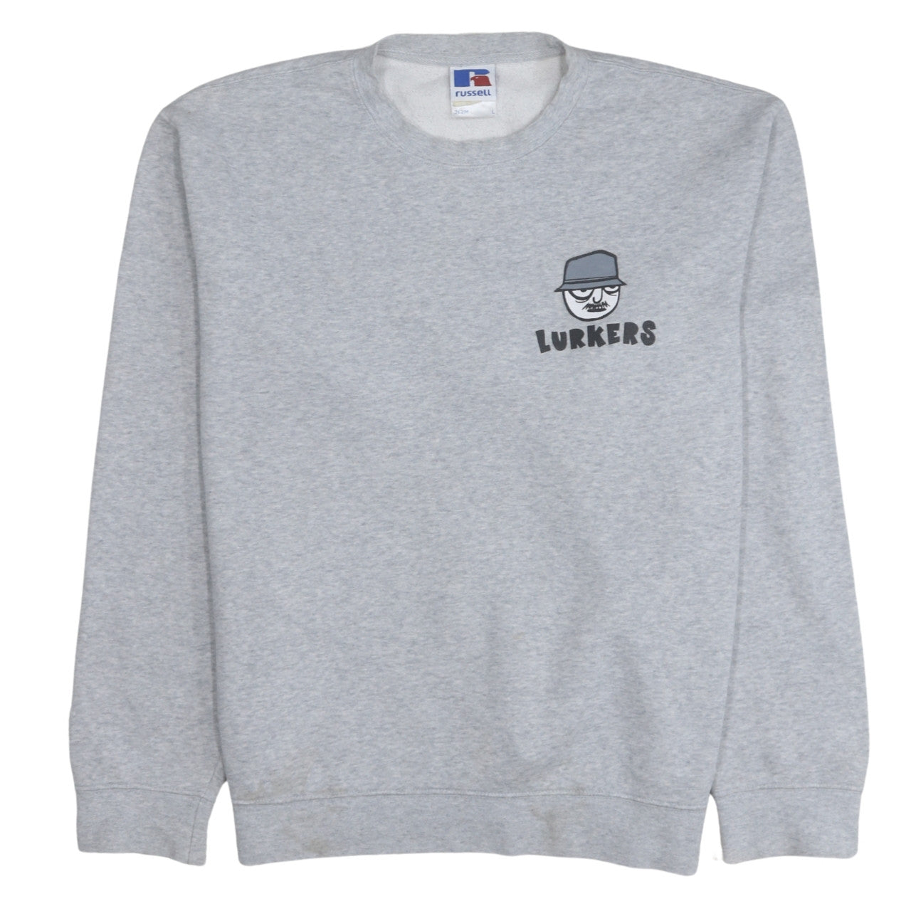 Russell Mens Grey L Lurkers Graphic Pullover Sweatshirt