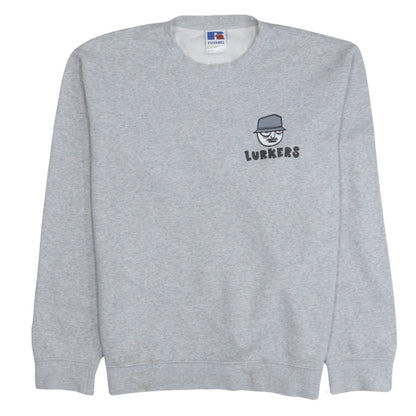 Russell Mens Grey L Lurkers Graphic Pullover Sweatshirt