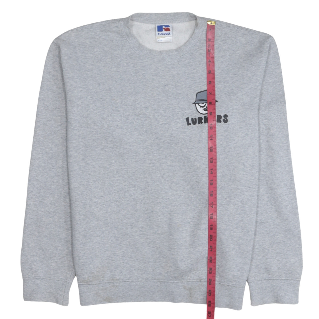 Russell Mens Grey L Lurkers Graphic Pullover Sweatshirt