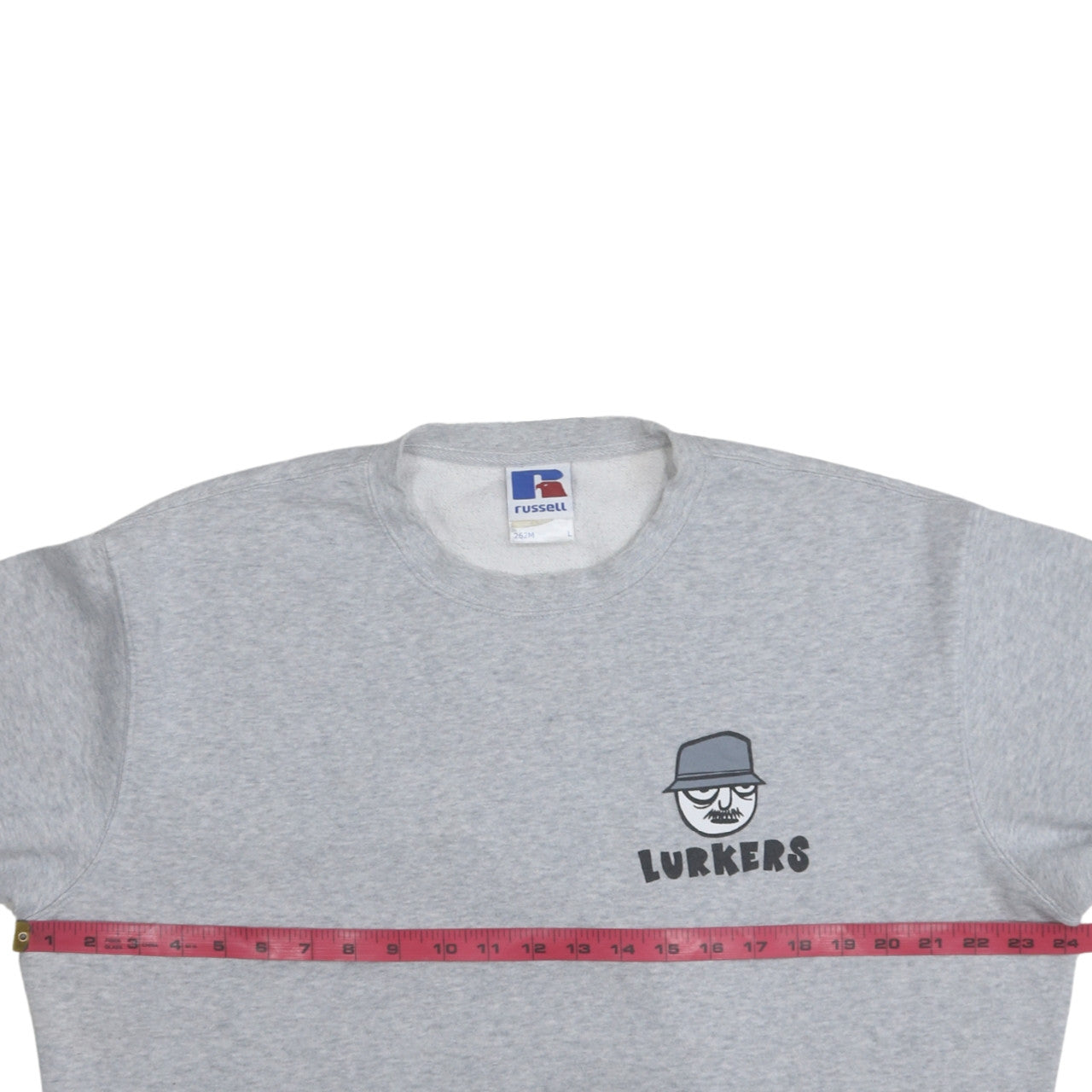 Russell Mens Grey L Lurkers Graphic Pullover Sweatshirt