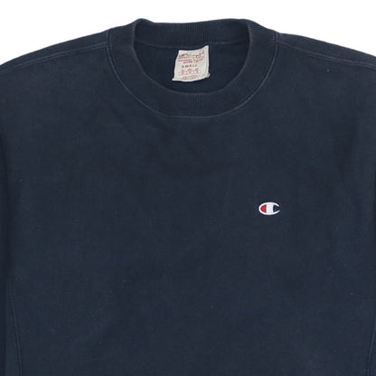 Champion Men's Blue Small Reverse Weave Crew Neck Sweatshirt