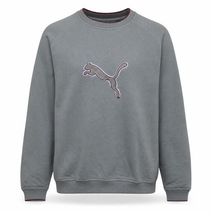 Puma Men's Grey Crew Neck Logo Sweatshirt Size L