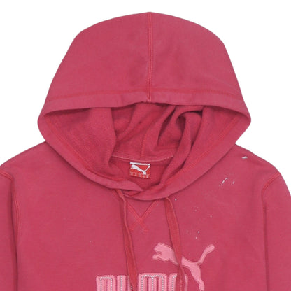 Puma Womens Pink Pullover Hoodie XL UK 16 Logo Graphic Sporty Sweatshirt