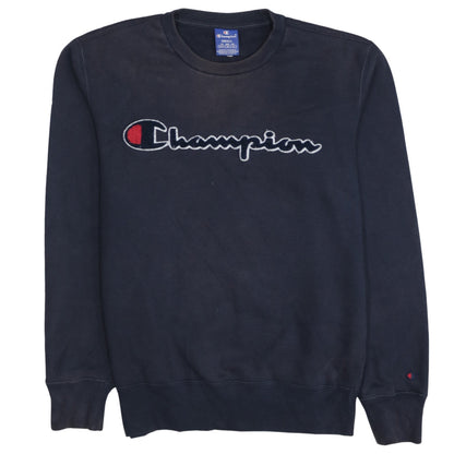 Champion Men's Blue Small Pullover Sweatshirt Crew Neck Embroidered Logo