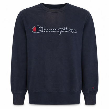 Champion Men's Blue Small Pullover Sweatshirt Crew Neck Embroidered Logo