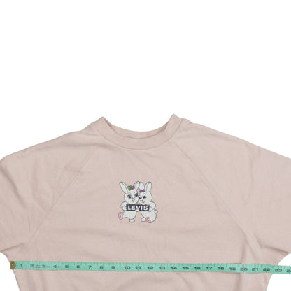 Levi's Women Pink Bunny Graphic Pullover Sweatshirt Size M