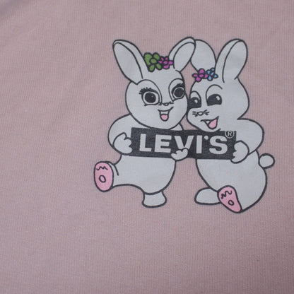 Levi's Women Pink Bunny Graphic Pullover Sweatshirt Size M