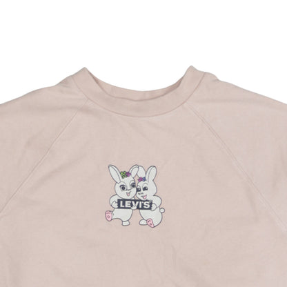 Levi's Women Pink Bunny Graphic Pullover Sweatshirt Size M