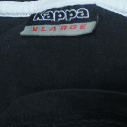 Kappa Men's Black XL Rugby Sports Embroidered Cotton T-Shirt