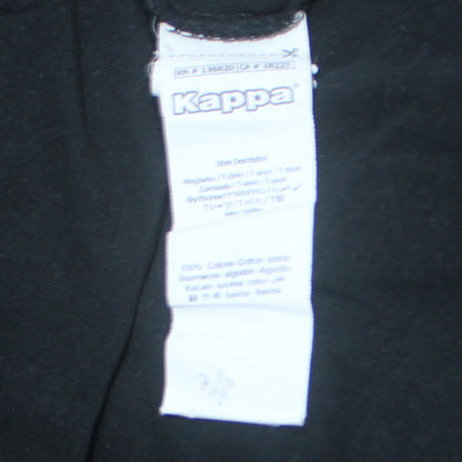 Kappa Men's Black XL Rugby Sports Embroidered Cotton T-Shirt