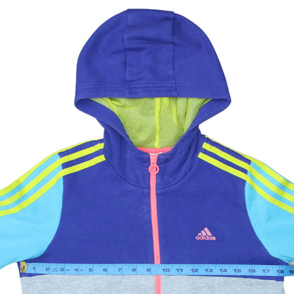 Adidas Boys Multicoloured Full Zip Hoodie 13-14 Years Colourblock Hooded Top