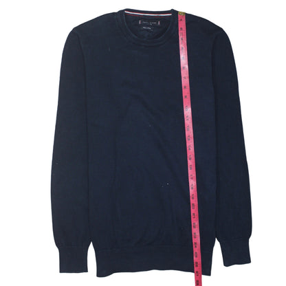 Tommy Hilfiger Men's Blue Cotton Crew Neck Jumper Size M