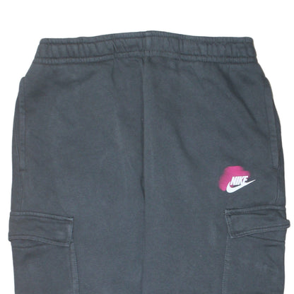 Nike Women's Black Jogger Cargo Sweatpants M Elastic Waist Fleece