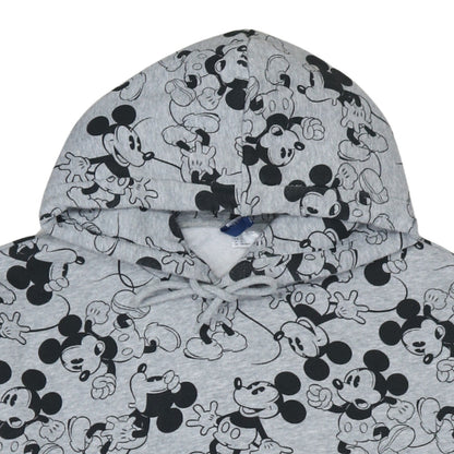 H&M Divided Disney Grey Mickey Mouse Hoodie Womens XL Pullover Fleece