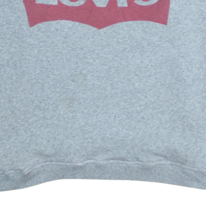 Levi's Men's Grey Logo Crew Neck Pullover Sweatshirt Size L