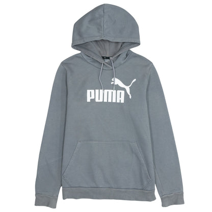 Puma Women's Grey Pullover Hoodie Size M Logo Cotton Sweatshirt