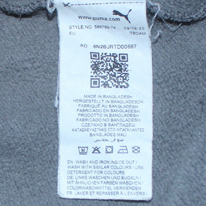 Puma Women's Grey Pullover Hoodie Size M Logo Cotton Sweatshirt