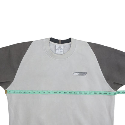Adidas Men’s Grey Small Crew Neck Pullover Sweatshirt