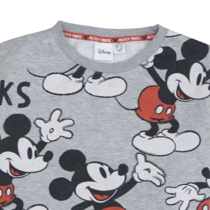 Disney Women XS Grey Mickey Mouse Pullover Sweatshirt