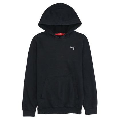 Puma Boys Black Pullover Hoodie Size 164 Cotton Blend Logo Sportswear