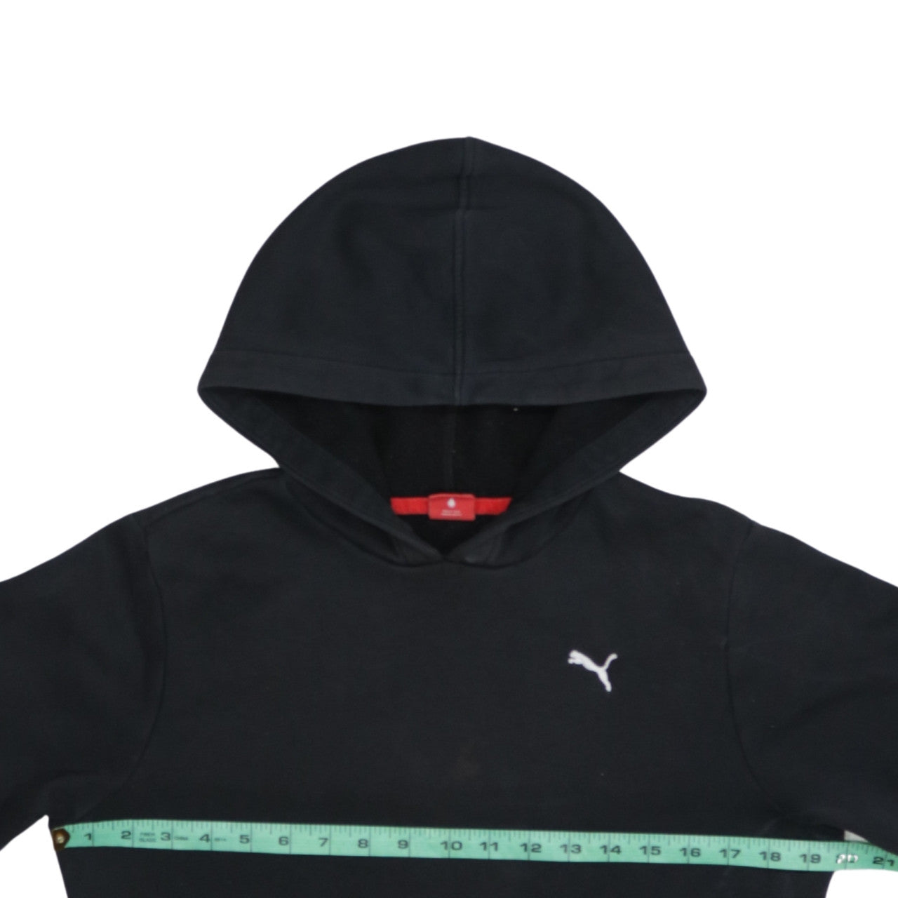 Puma Boys Black Pullover Hoodie Size 164 Cotton Blend Logo Sportswear