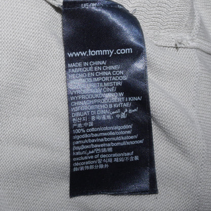 Tommy Hilfiger Men's Beige Organic Cotton V-Neck Jumper Size L