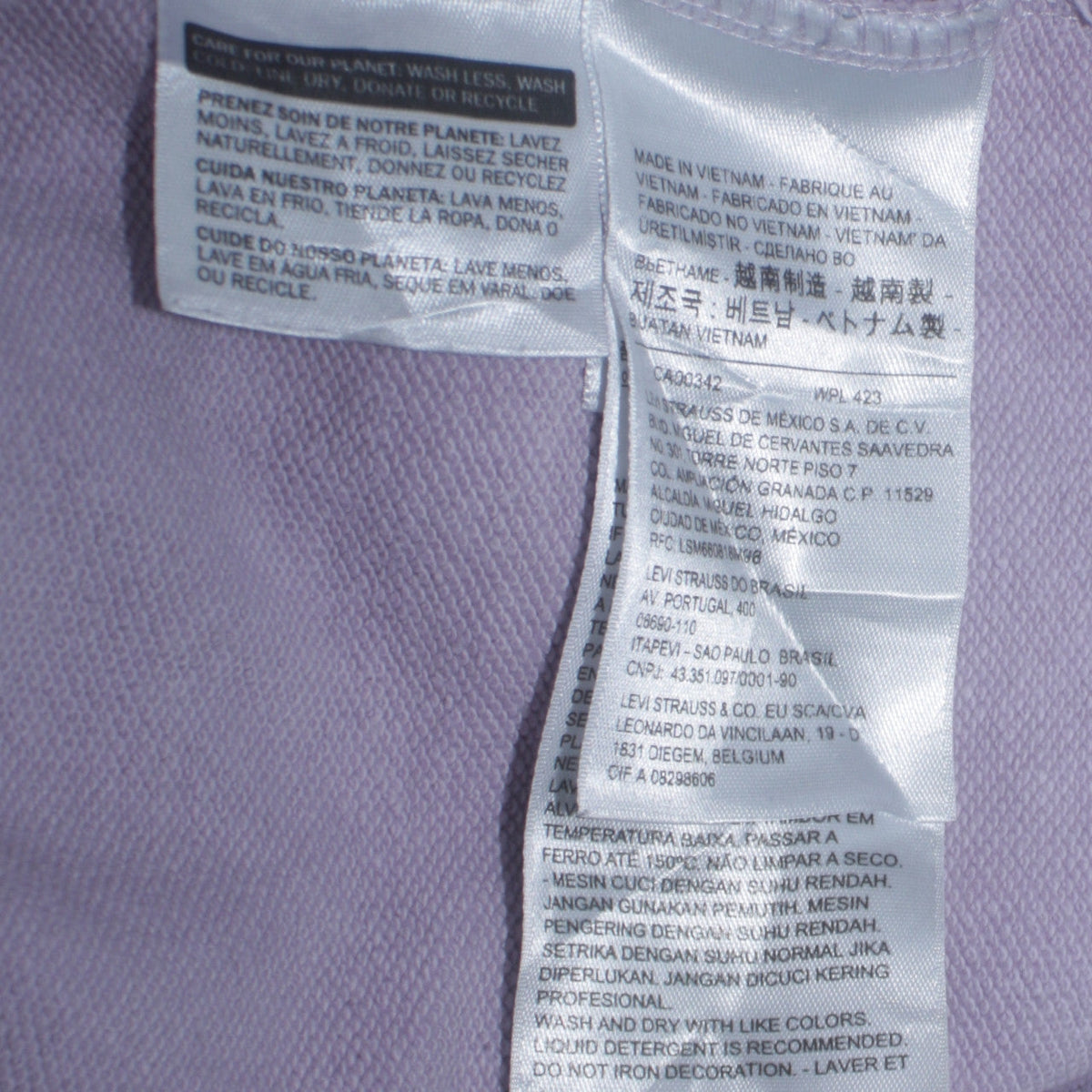 Levi's Women Lilac Pullover Hoodie Cotton Blend Size M