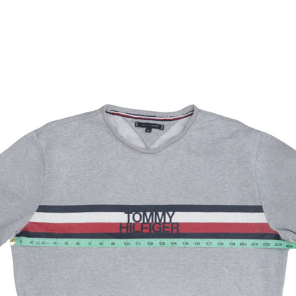Tommy Hilfiger Men's Grey 2XL Crew Neck Logo Sweatshirt