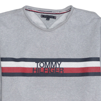 Tommy Hilfiger Men's Grey 2XL Crew Neck Logo Sweatshirt