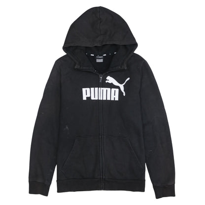 PUMA Womens Black Large Full Zip Hoodie Sweatshirt with Logo