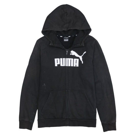 PUMA Womens Black Large Full Zip Hoodie Sweatshirt with Logo