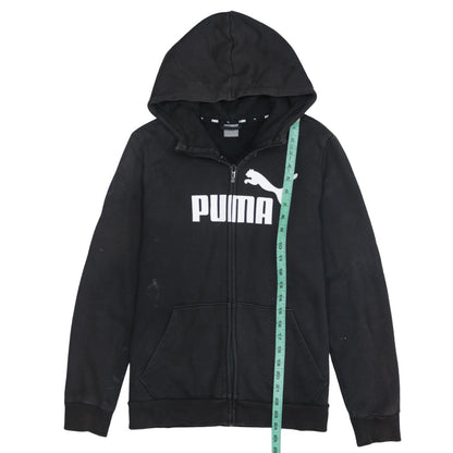 PUMA Womens Black Large Full Zip Hoodie Sweatshirt with Logo