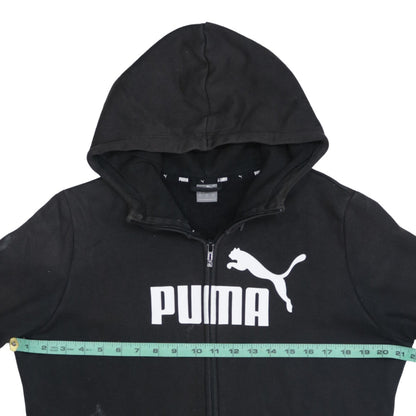 PUMA Womens Black Large Full Zip Hoodie Sweatshirt with Logo