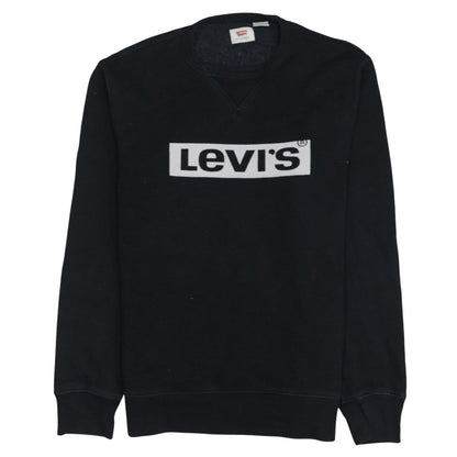 Levi's Men's Black Crew Neck Logo Pullover Sweatshirt Size S