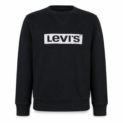 Levi's Men's Black Crew Neck Logo Pullover Sweatshirt Size S