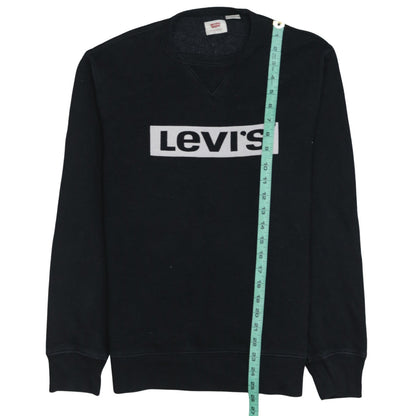 Levi's Men's Black Crew Neck Logo Pullover Sweatshirt Size S
