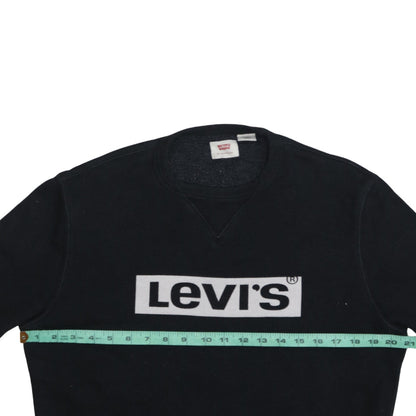 Levi's Men's Black Crew Neck Logo Pullover Sweatshirt Size S
