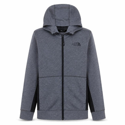 The North Face Boys Grey Full Zip Hoodie Size L Polyester Cotton Blend